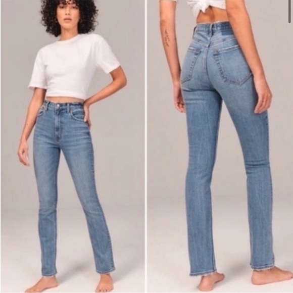 Abercrombie & Fitch The Slim Straight Ultra High Rise Jeans Medium Wash 26/2 - Picture 1 of 10